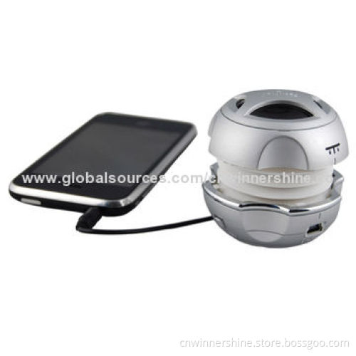 Mini Speaker with Pocket Size, Capsule Loudspeaker, 400mAh Rechargeable Battery, OEM for iPhone/iPad